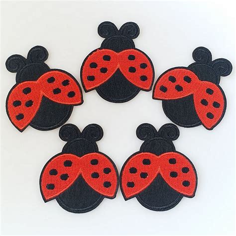 10pcs Ladybug Lady Bug Iron On Sew On Cloth Embroidered Patches Appliques Machine
