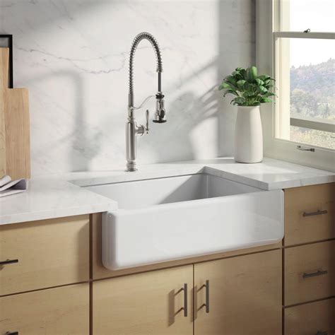 Search under the sink or cabinets for the water main control. KOHLER White Haven Undermount Cast Iron 32.6875 in. Single ...