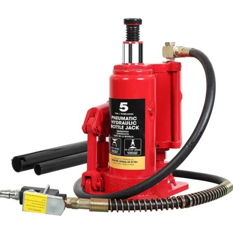 BIG RED Ton Pneumatic Air Bottle Jack With Manual Hand Pump Red B
