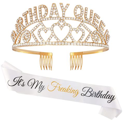 Buy Zipoka Birthday Sash And Tiara For Women Its My Freaking Birthday Crown Party Happy
