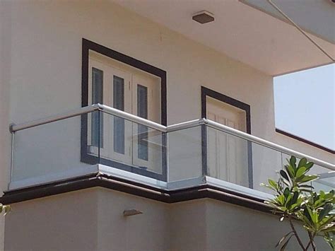 Toughened Aluminium Glass Balcony Railing For Home Material Grade T5