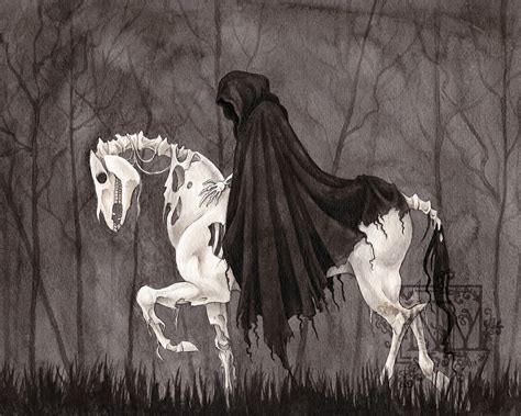 Fantasy Art Print Pale Horse Death Etsy