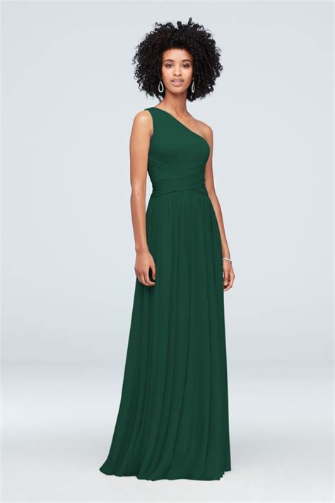 One Shoulder Mesh Bridesmaid Dress With Full Skirt Style F Junipe