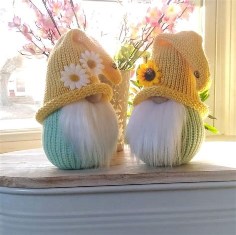 Daisy Sunflower Gnome Spring Summer Gnome Mothers Day Gnome Slouchy Hat