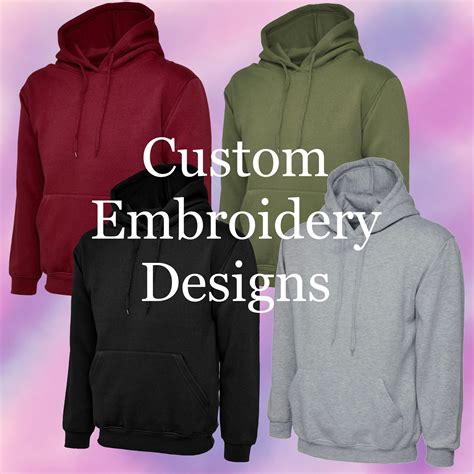 Custom Embroidered Hoodie Custom Personalised Hoodie Etsy