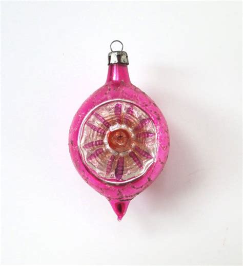 Vintage Glass Indent Pink Christmas Ornament Etsy Pink Christmas