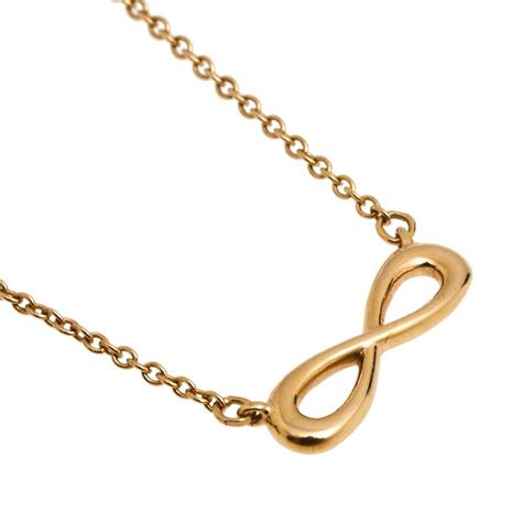 Tiffany And Co Infinity 18k Rose Gold Pendant Necklace For Sale At