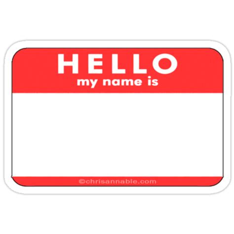 Hello My Name Is Stickers Png Free Logo Image