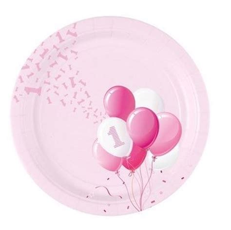 Platos Un Añito Rosa Globos Cartón 23cm 8 ️ Por Sólo 270 € Envío Gratis En 24h Tienda