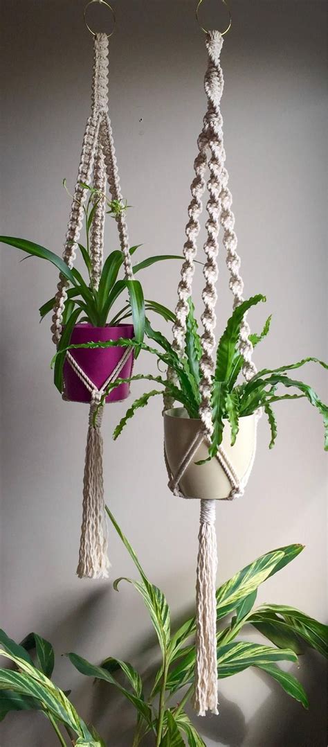 Please see below for materials and written. TRINITY Macramé Pattern BEGINNER//Plant Hanger pdf DIY 4 ...