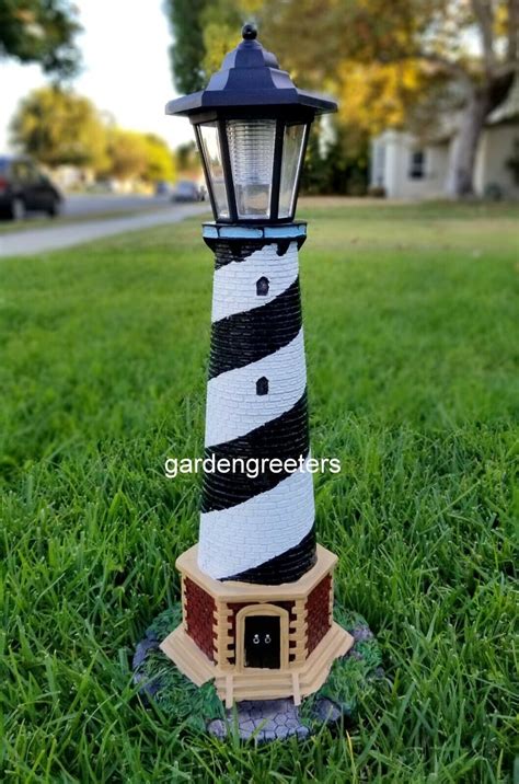 Solar Lighthouse Statue Solar Guiding Light Figurine Etsy