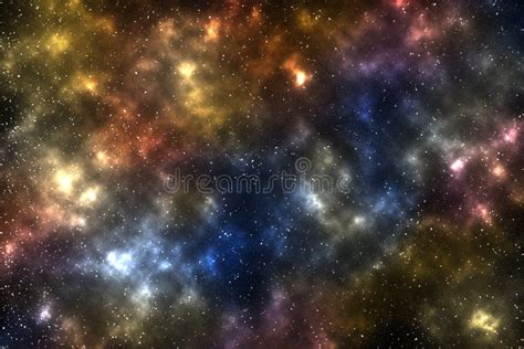 Colorful Abstract Illustration Of Nebulae And Galaxies In Outer Space