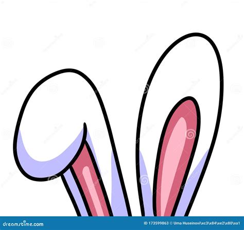 Bunny Ears Color Collection Isolated On White Background Bunny Ears
