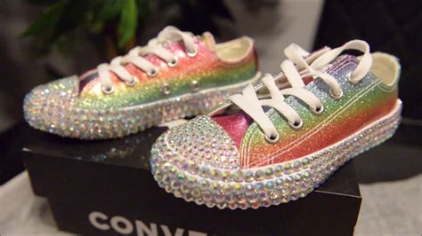 Diy Rainbow Rhinestone Bling Kids Sparkly Shoes Very Detailed Beginner