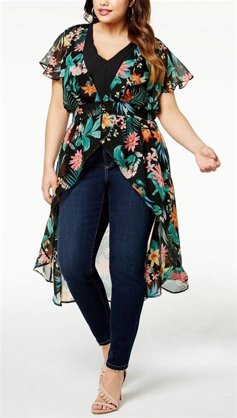 Plus Size High Low Duster Top Plus Size Outfits Plus Size