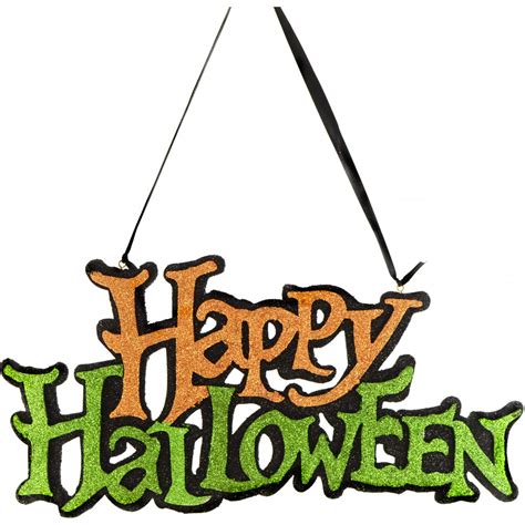 13 Glitter Happy Halloween Hanging Sign H3416419