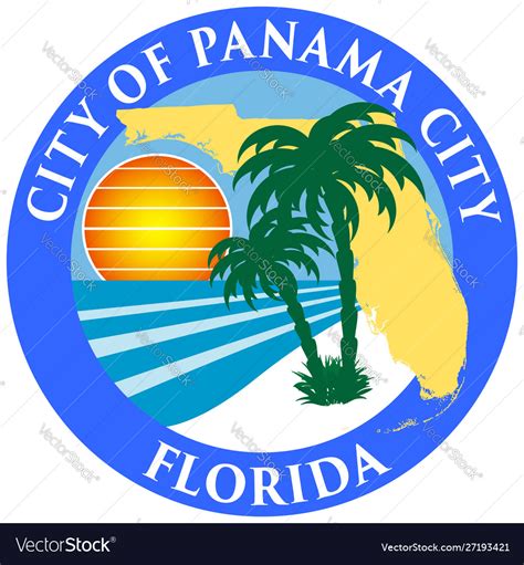 Coat Arms Panama City In Bay County Royalty Free Vector