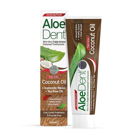 aloe dent aloe vera triple action coconut fluoride free toothpaste 100ml x 5 ebay