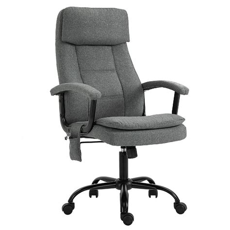 vinsetto executive ergonomic massage office chair with 2 point lumbar massage usb power and