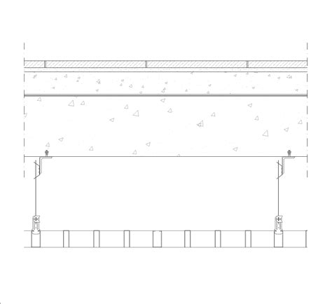 Acoustic Ceiling Anchoring On Reinforced Concrete Slab DWG CAD Detail