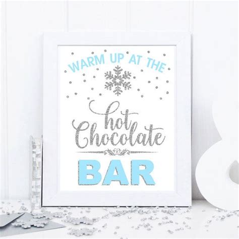 Hot Chocolate Bar Sign Winter Onederland Party By Kattygoodparty Hot