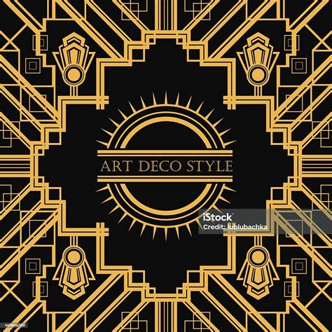 Art Deco Style Geometric Card Template Design Stock Illustration