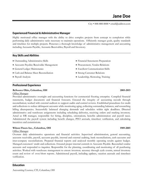 Office Manager Resume Sample Templates At