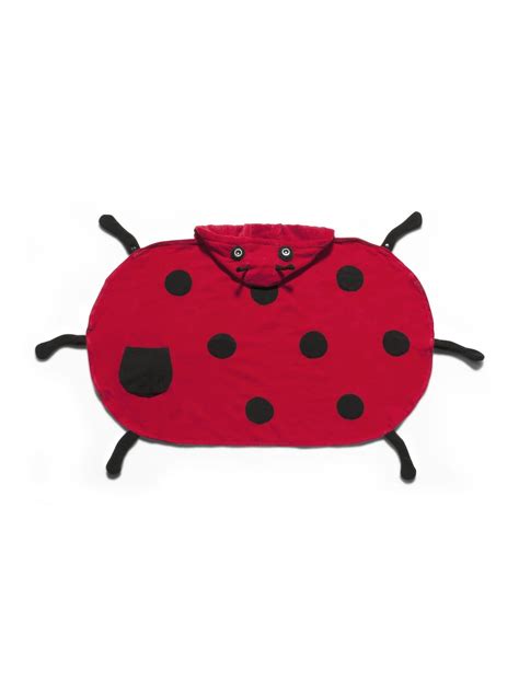 Kidorable Little Girls Red Black Lady Bug Cotton Absorbent Hooded Towel