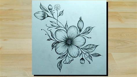 Pencil Drawing Beautiful Flower Design Easy For Beginners Youtube