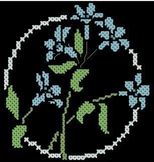 Original design free cross stitch patterns available in pdf format for download. X-Stitch Magic: Forget-Me-Nots Pin Cushion