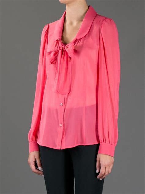 Red Valentino Pussy Bow Blouse In Pink Lyst