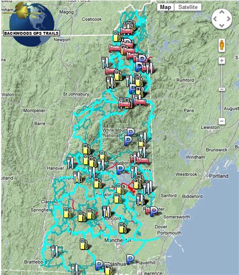 Nh Snowmobile Trail Map Time Zones Map World