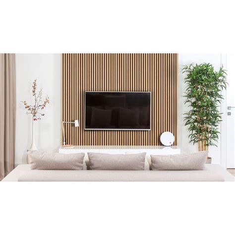 Acupanel Rustic Oak Acoustic Wood Panel | 1000 | Feature wall living