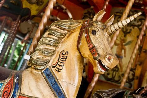 Unicorn Carousel Horses Ruins Boardwalk