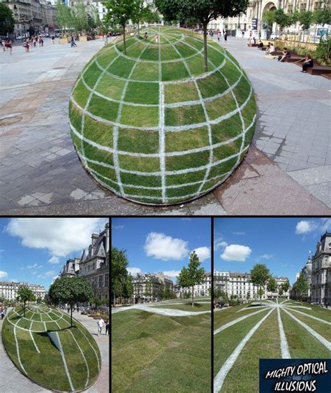Sidewalk Sphere Illusions Optical Illusions Sidewalk Chalk Art