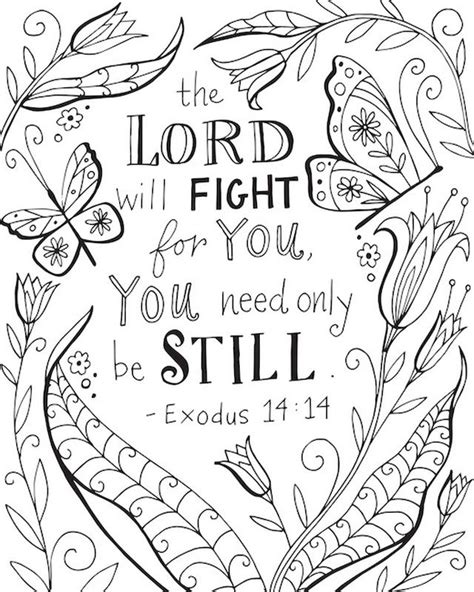 Bible Verse Exodus 14 With Tulips And Butterflies Bible Coloring Home