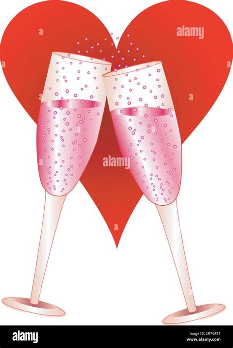 Vector Illustration Of Love Champagne Glasses Toasting Stock Vector Image And Art Alamy