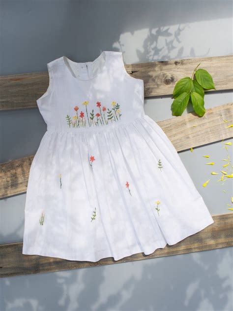Linen Baby Dress Hand Embroider Organic Linen Toddler Etsy In
