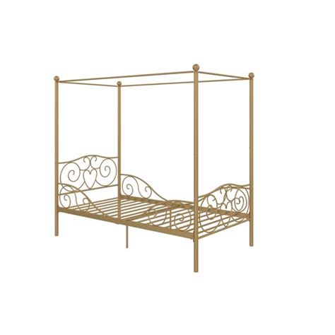 Dhp Canopy Metal Bed Twin 715 In X 41 In X 775 In Gold 4020229