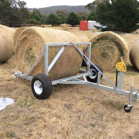 Hay Feeder Self Loading Single Round Hay Bale Trailer Ability To Load