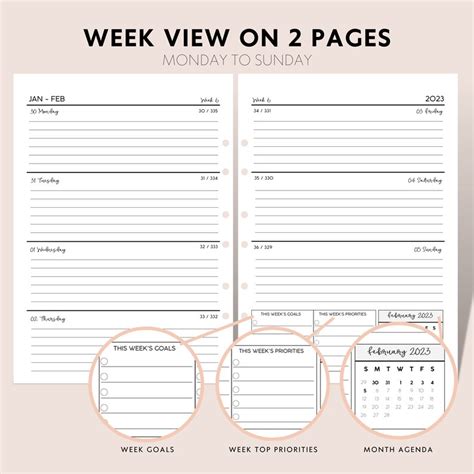 2023 Diary A4 Week To View 2023 Printable Planner 2023 Etsy