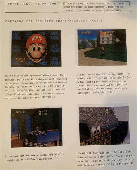 List Of Super Mario 64 Pre Release And Unused Content Super Mario