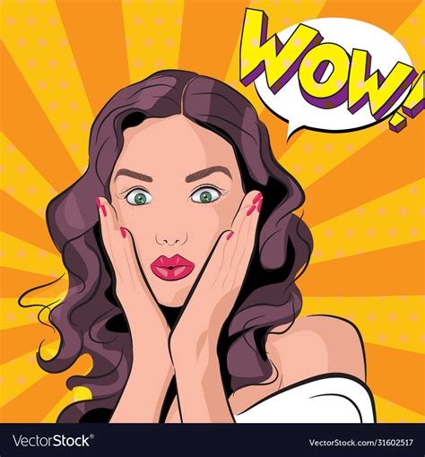 An Amazed Woman Or Girl Royalty Free Vector Image