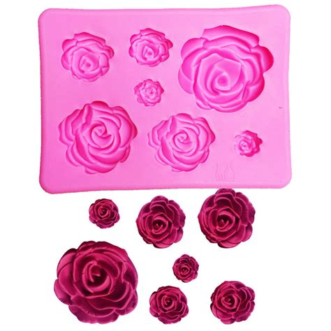molde de silicone rosas mini para confeitaria e biscuit elo7