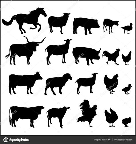 Set Of Animal Silhouettes Stock Vector Image By ©daudau992 150135290
