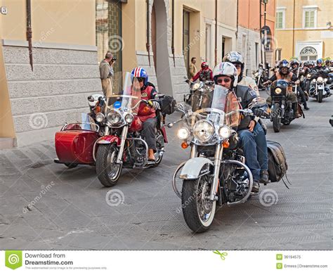 A Group Of Bikers Riding Harley Davidson Editorial Image Image Of