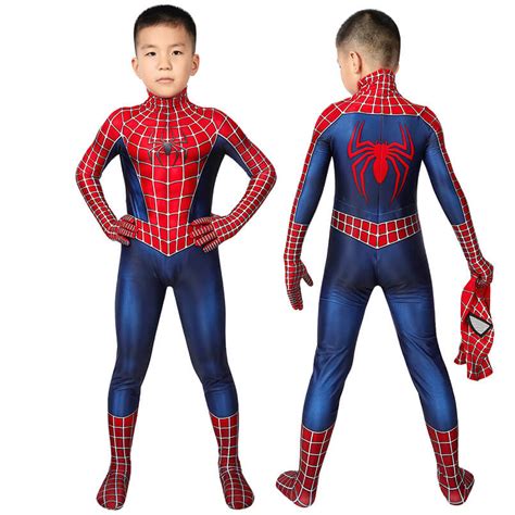 Kids Boys Peter Parker Cosplay Classic Spiderman Costume Jumpsuits