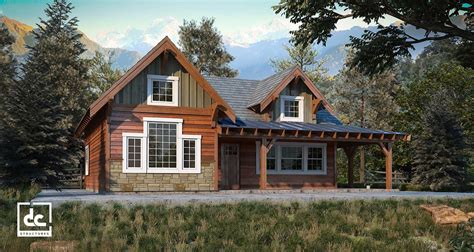 Main floor with 435 sq.ft. Rogue Cabin Kit - 2 Bedroom Cabin Plan - DC Structures ...