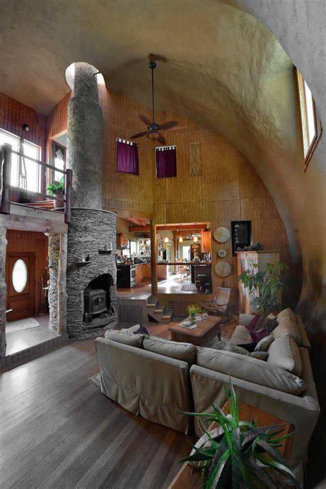 This craftsman plan has all the amenities of a larger home, in a compact space. A fireplace in the Monolithic Dome | Monolithic Dome Institute
