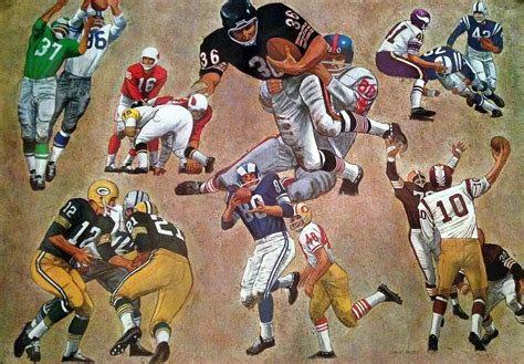 Vintage Nfl Illustration By Dave Boss Chicago Bears Football Nfl